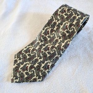 Christian Dior Cream Silk Paisley NeckTie